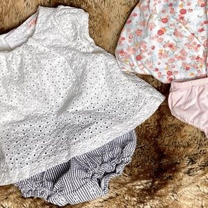 Super cute Cat & Jack summer white eyelet baby outfit dress onesie 3-6 months 🌸